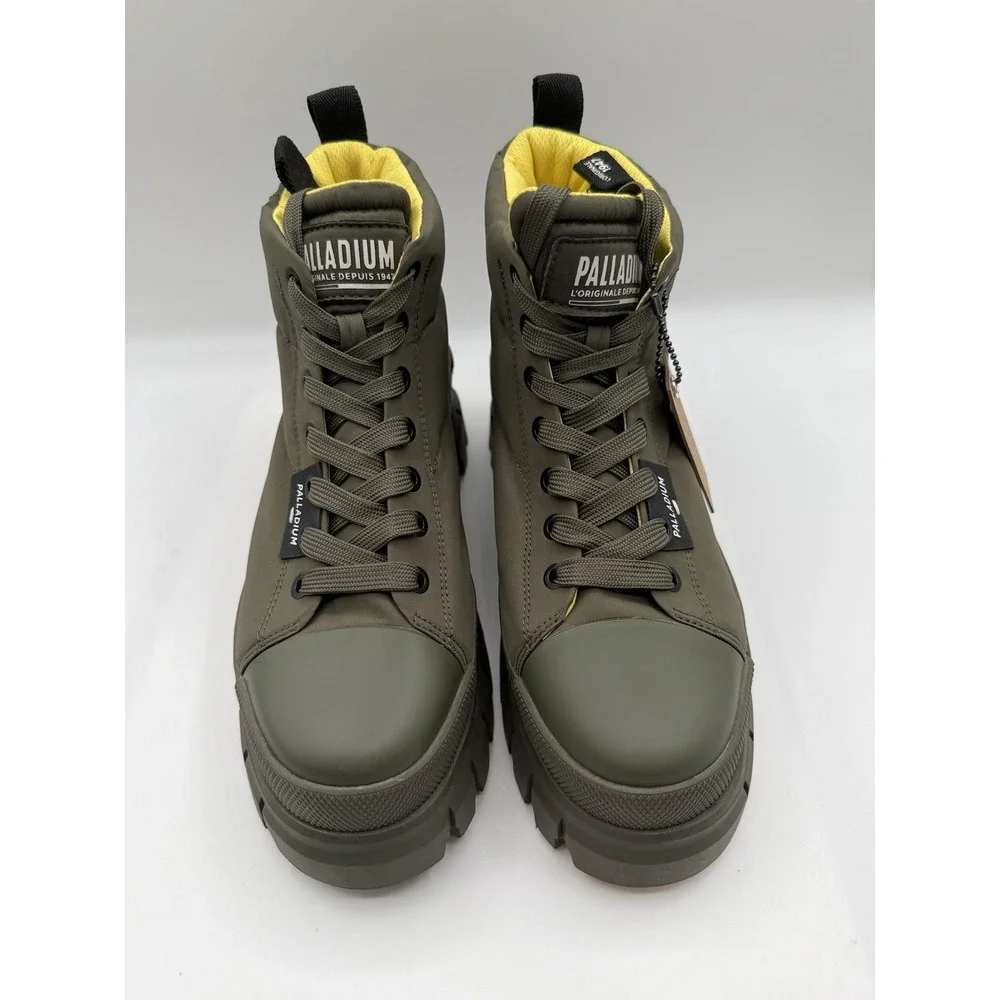 Palladium Revolt Overcush Olive Night Green Boots,Women's 8, EU39.5,Quilted,NWOB